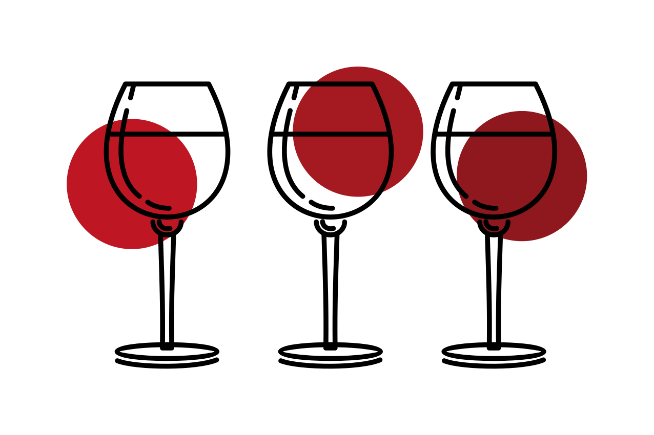 Original placemats wine glasses set - TenStickers