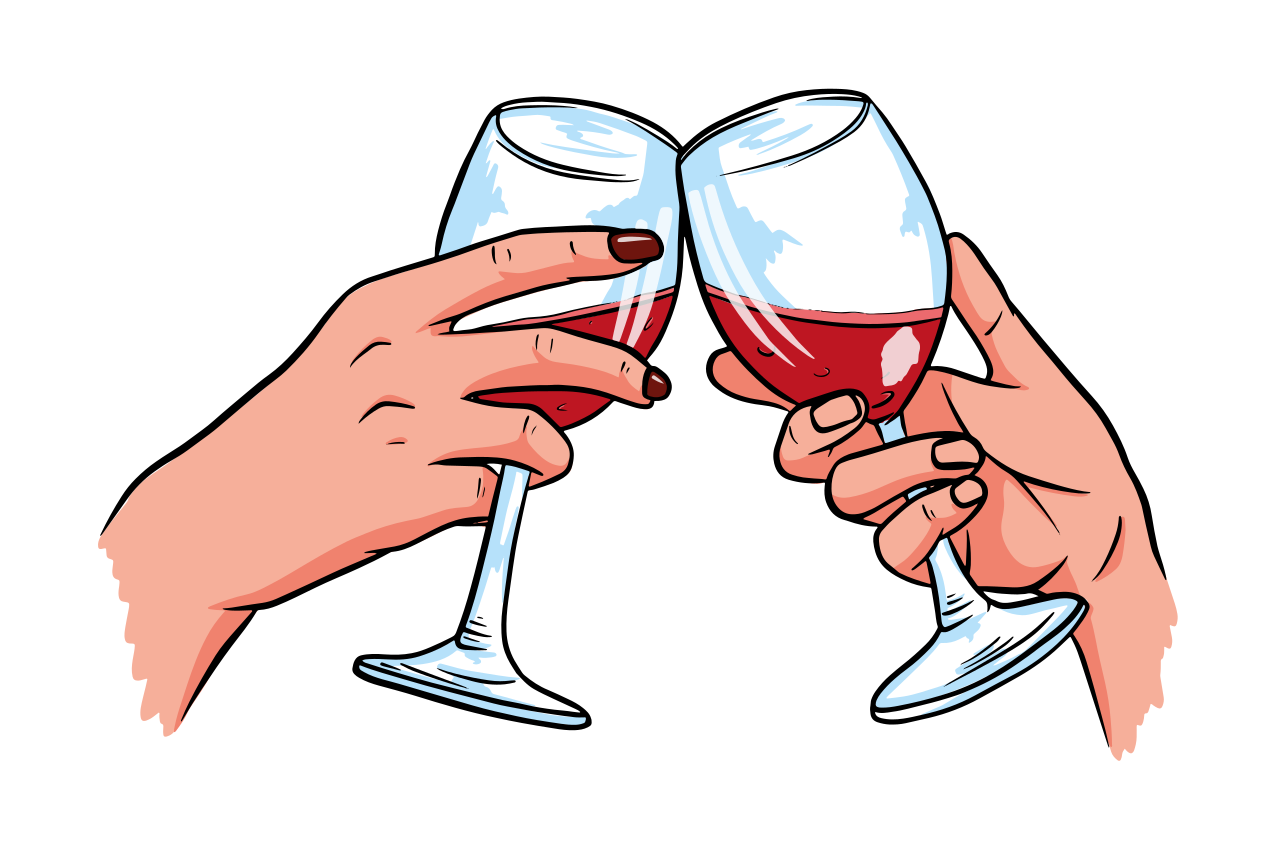 Quote placemats cheers toasting glasses - TenStickers