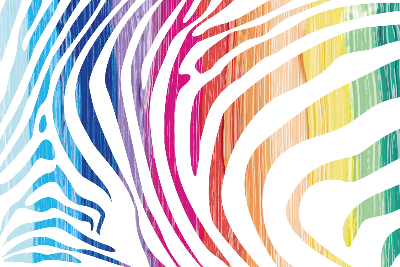 Original placemats colorful zebra stripes - TenStickers