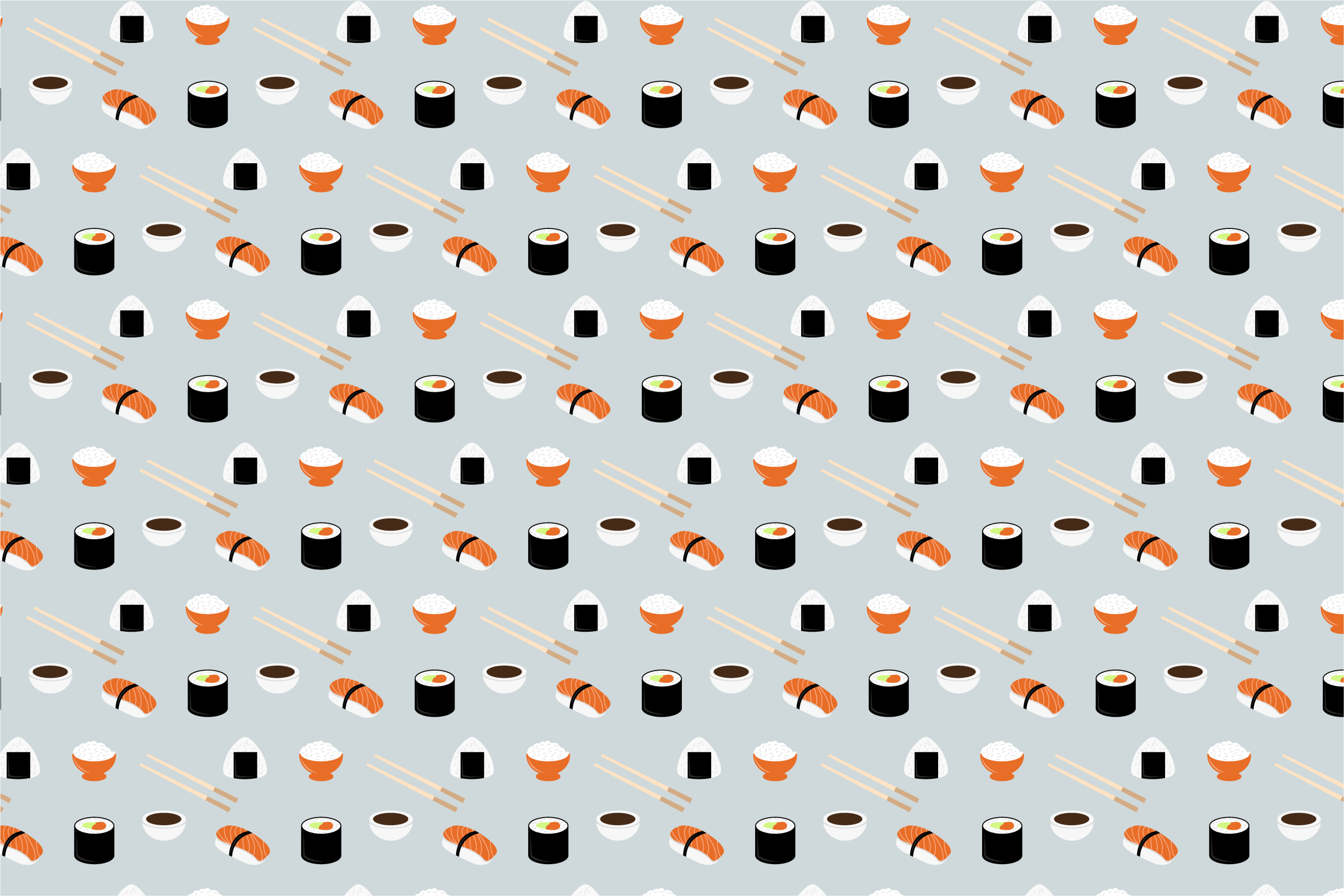 Original placemats sushi pattern design - TenStickers