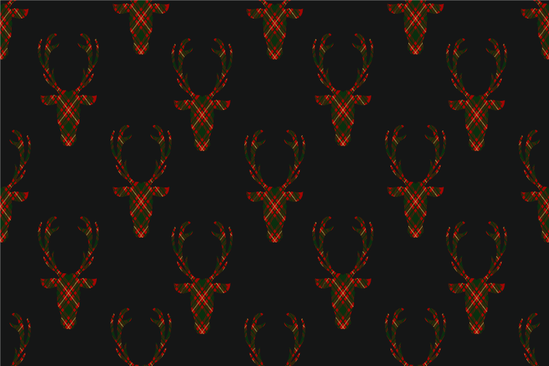 Christmas placemats plaid reindeer shapes - TenStickers