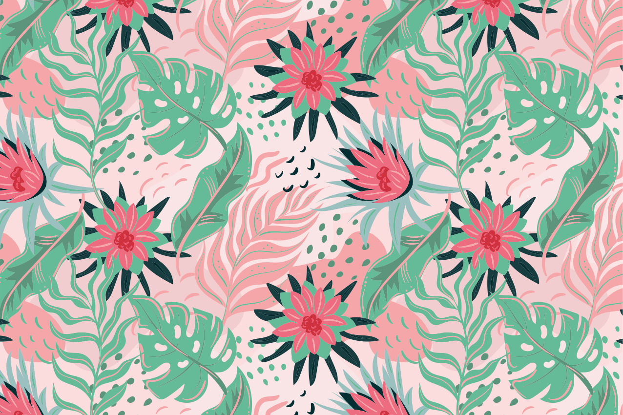 Original placemats floral tropical design - TenStickers