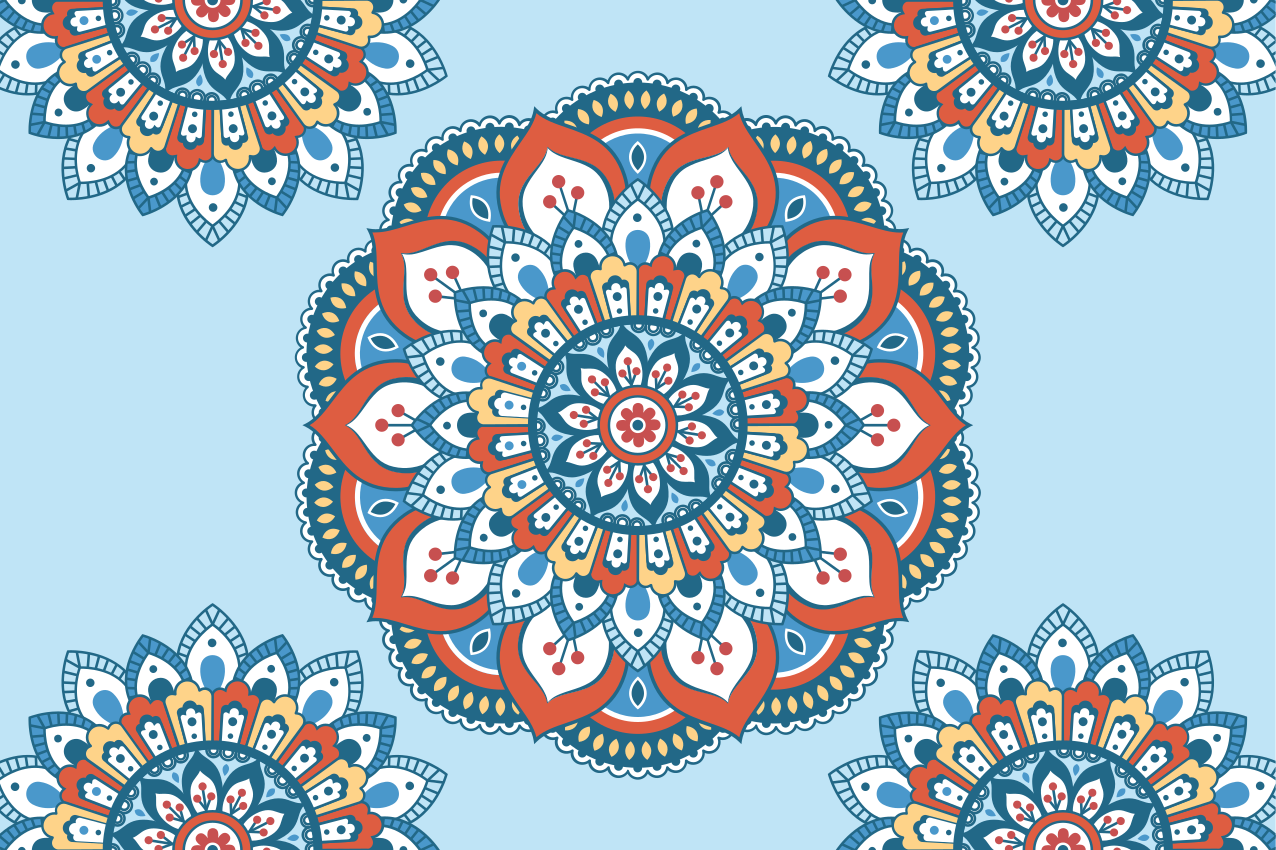 Original placemats vibrant mandala design - TenStickers