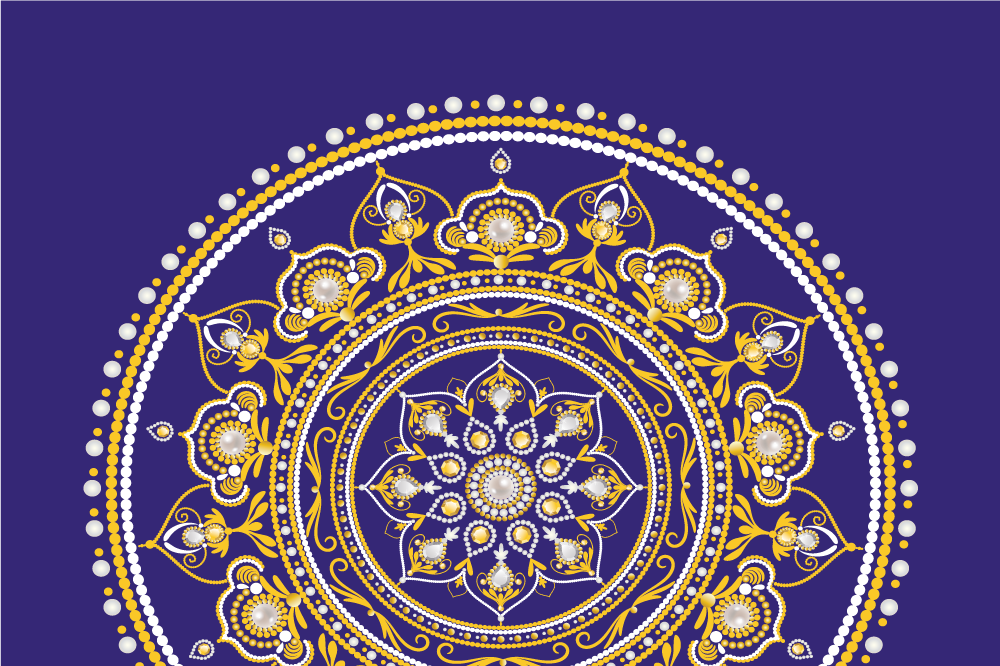 Original placemats intricate golden mandala - TenStickers