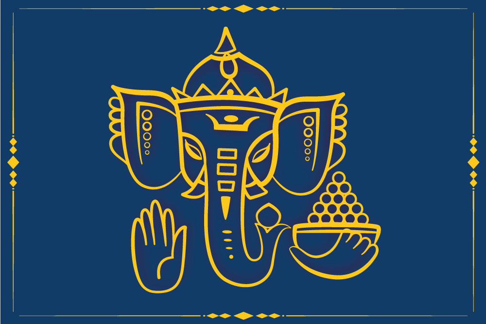 Original placemats traditional ganesha design - TenStickers