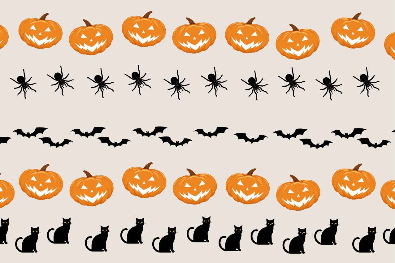 Halloween placemats pumpkin spider cat - TenStickers