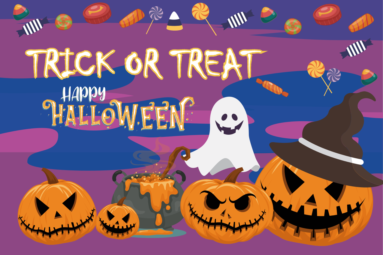 Halloween placemats trick or treat table - TenStickers