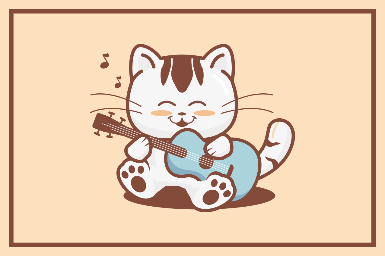 Children placemats musical cat design - TenStickers