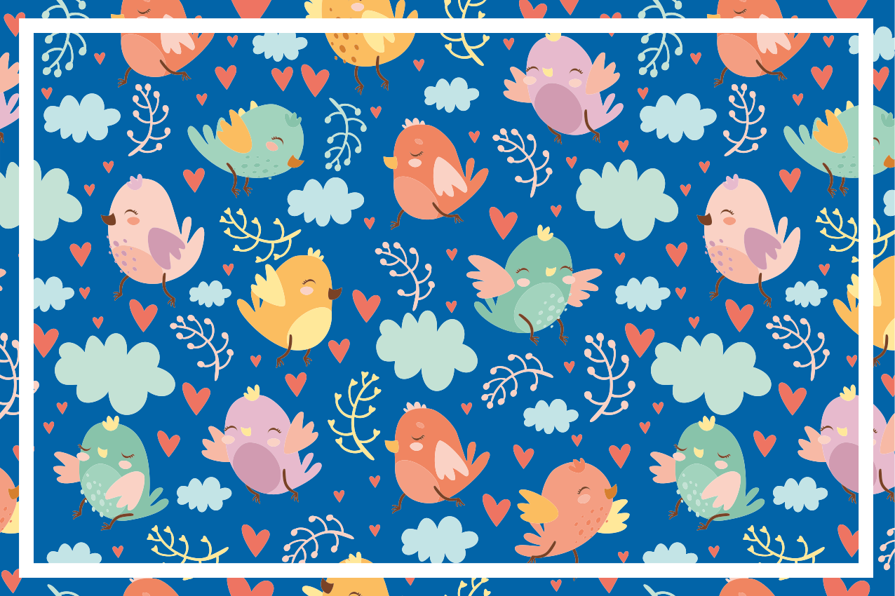 Children placemats with colorful bird designs - TenStickers
