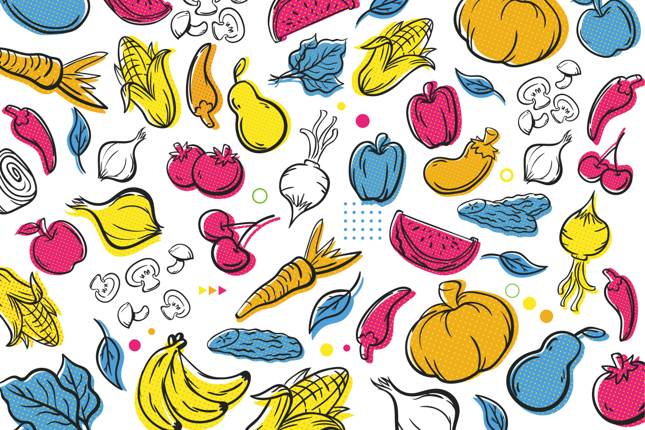 Original placemats with vibrant vegetable designs - TenStickers