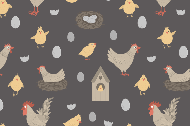 Chicken farm pattern Vinyl placemats - TenStickers