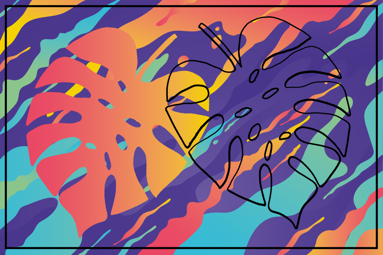 Original placemats colorful leaf design - TenStickers