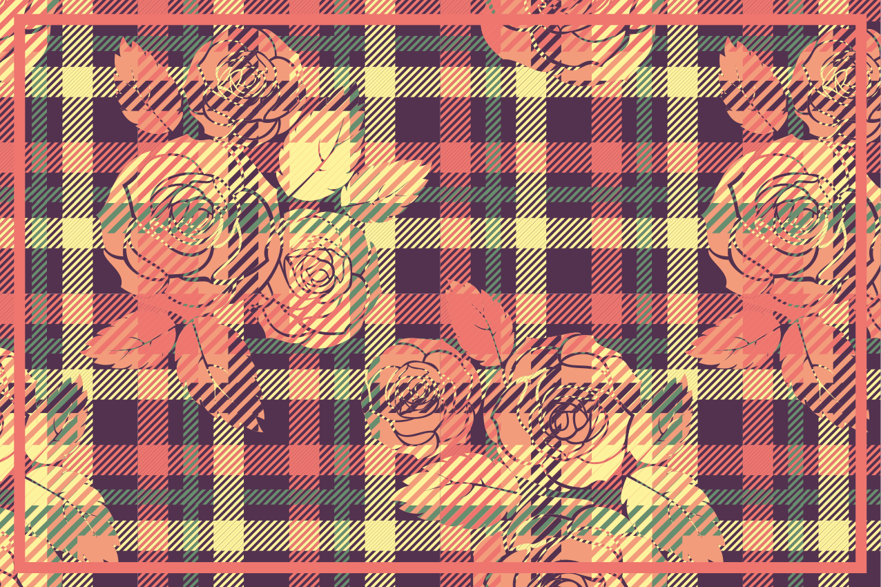 Textured placemats botanical grid design - TenStickers