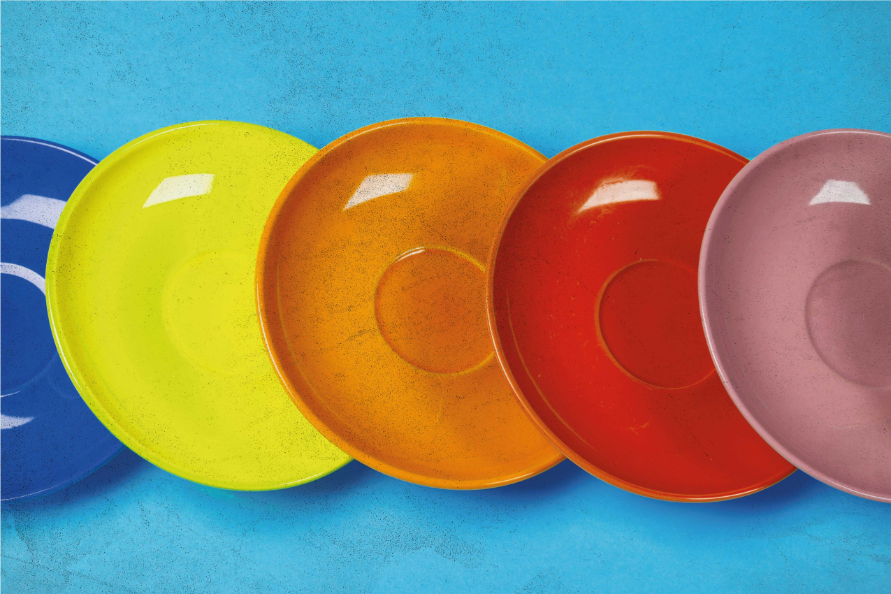 Modern placemats colourful round plates - TenStickers