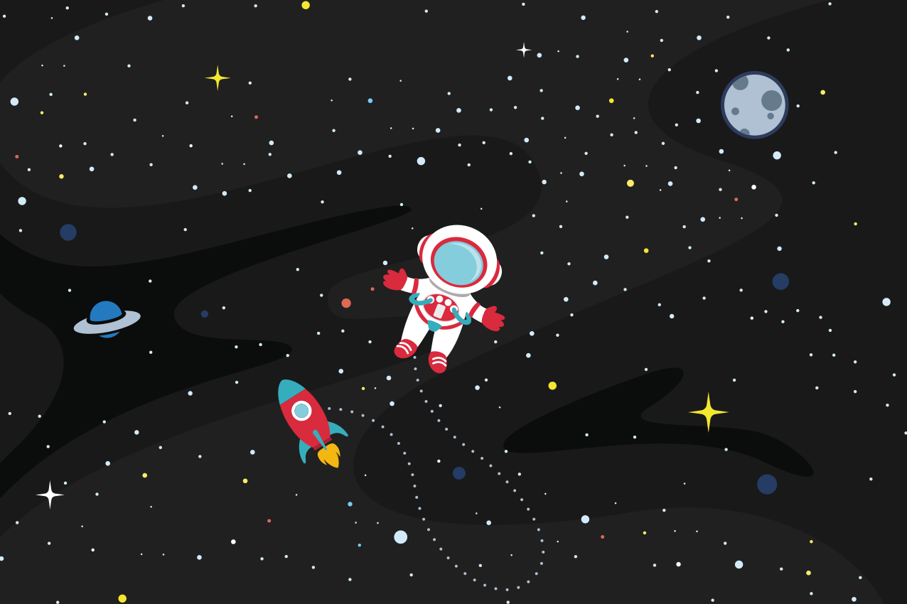 Children placemats astronaut and rocket theme - TenStickers