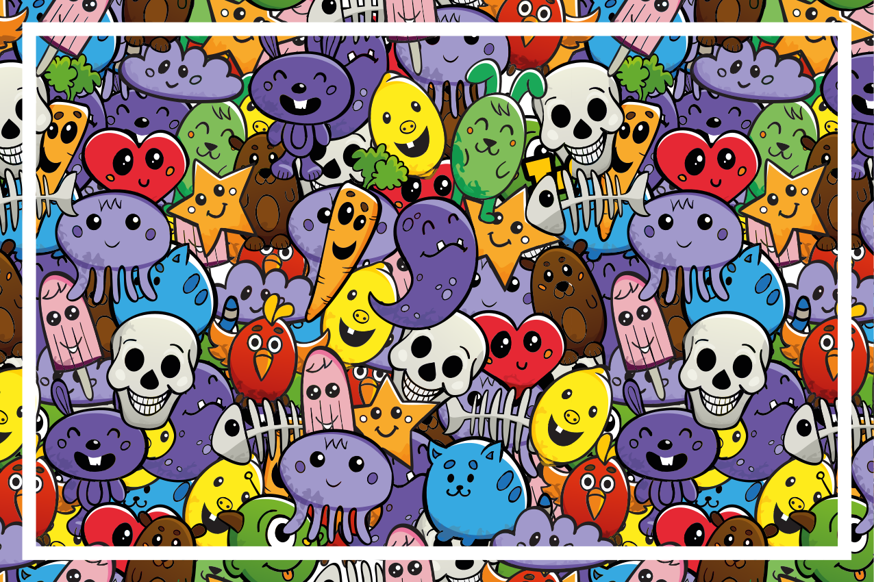 Children placemats featuring colorful cartoon characters - TenStickers