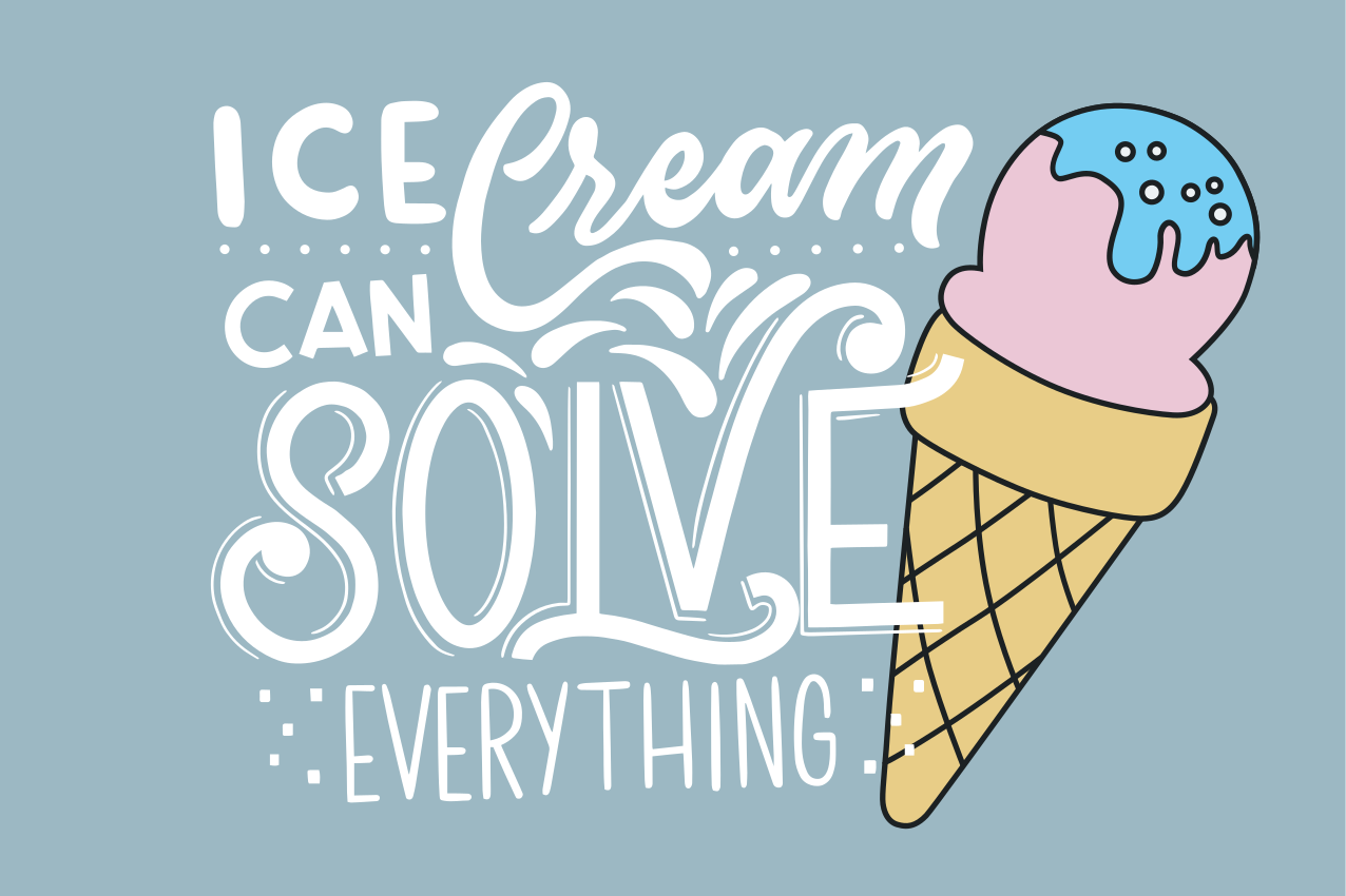 Ice cream cone quote quote placemats - TenStickers