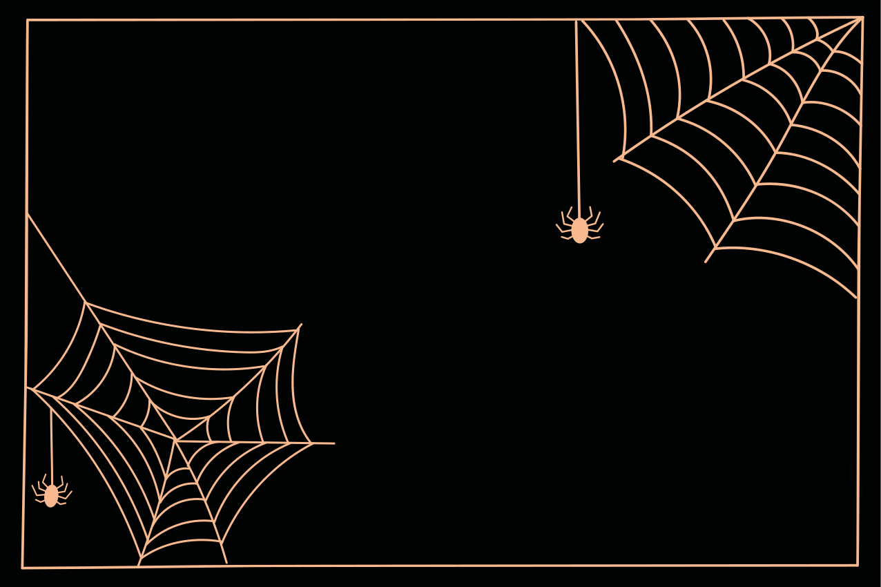 Classic spider web on black background placemat - TenStickers