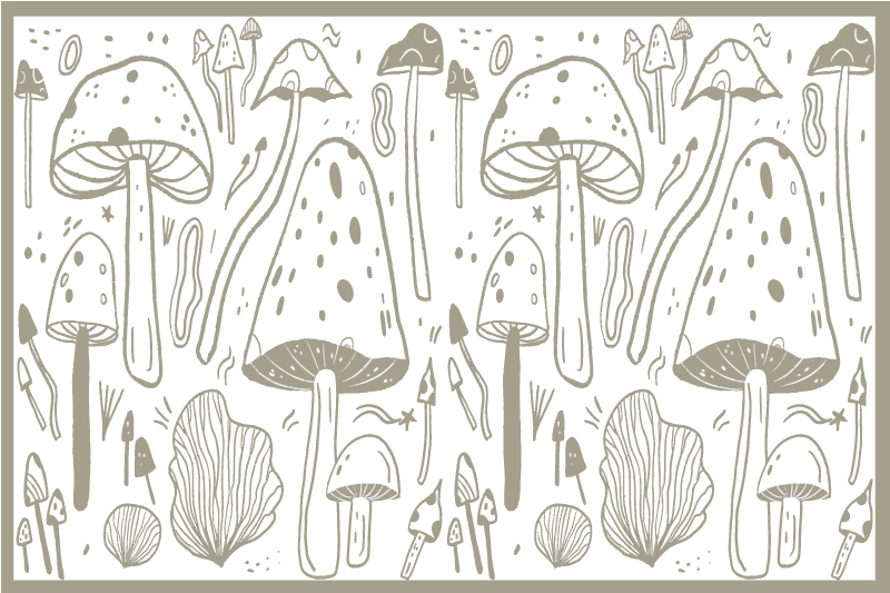 Original placemats mushroom nature elements - TenStickers