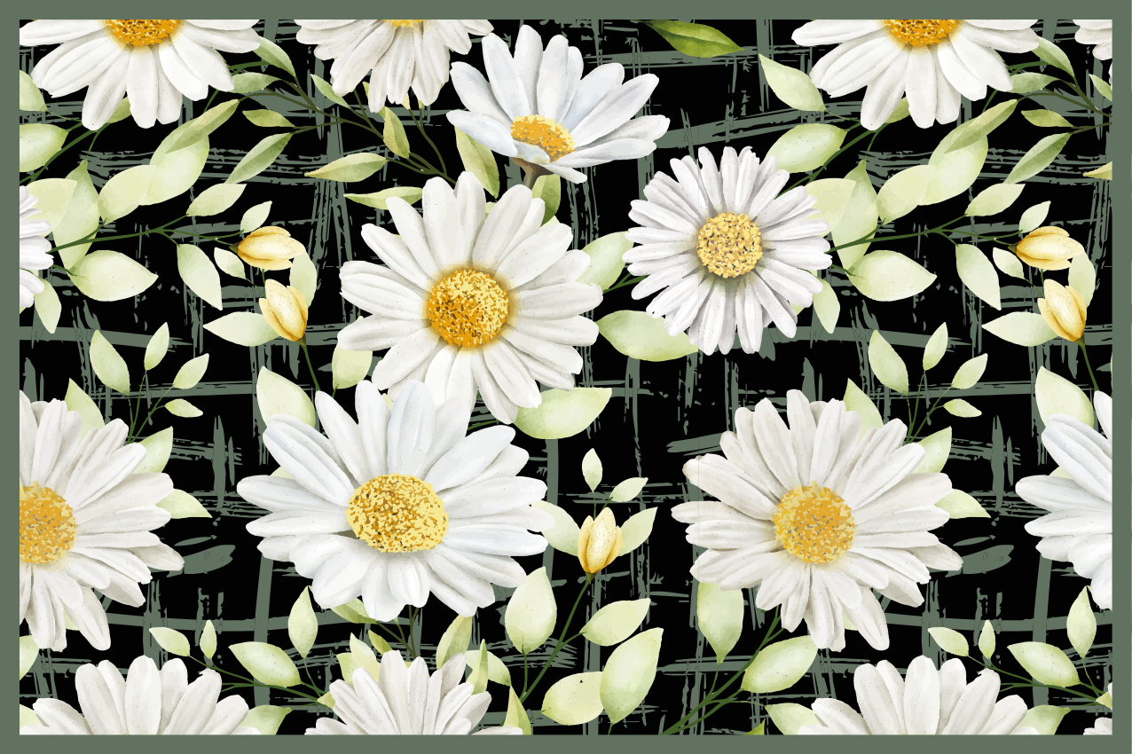 Original placemats floral design with daisies - TenStickers