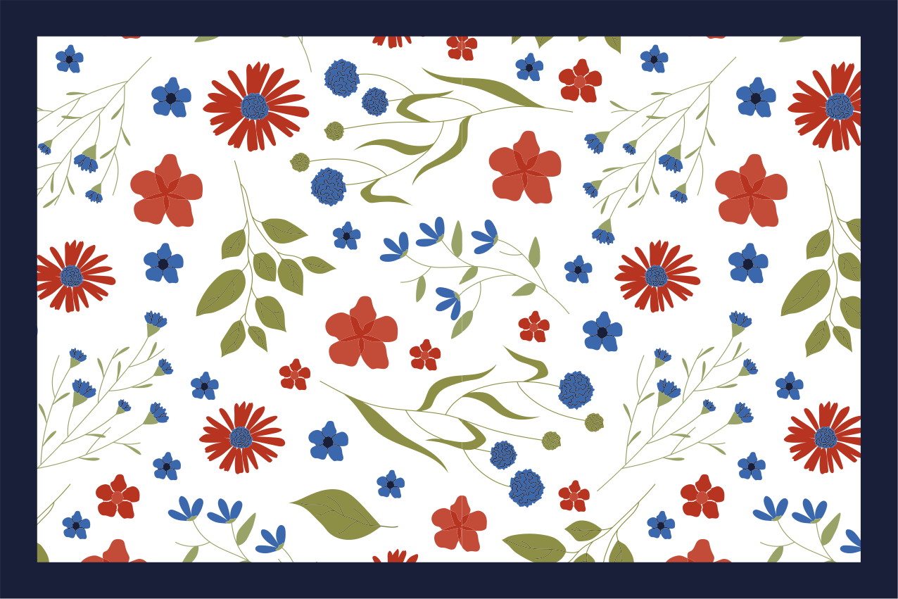 Children placemats floral pattern joy - TenStickers