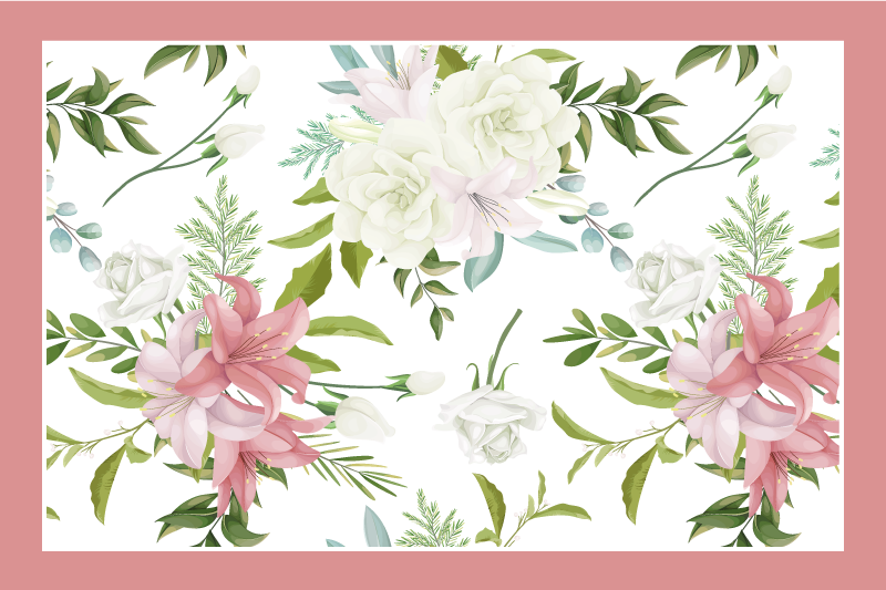Original placemats floral pattern centerpiece - TenStickers