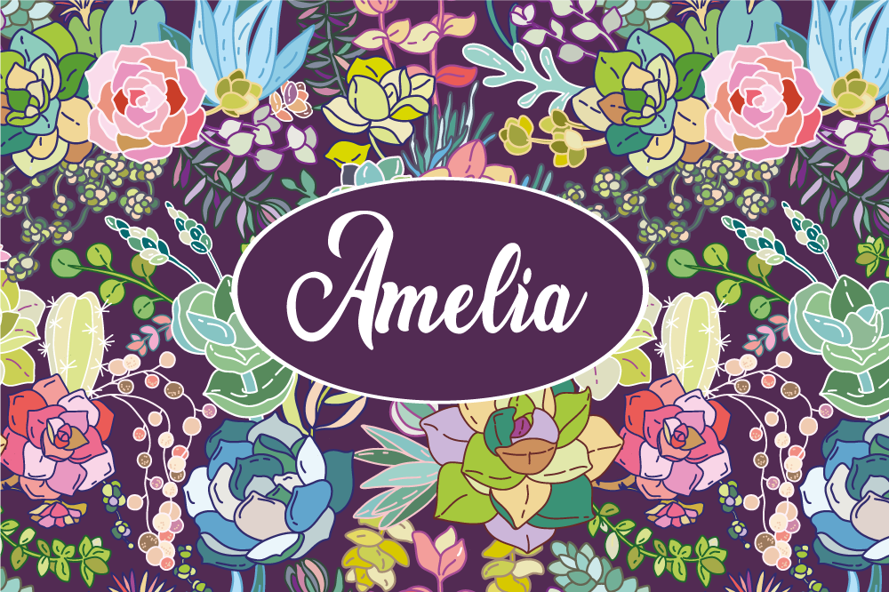 Personalised placemats floral custom artwork - TenStickers
