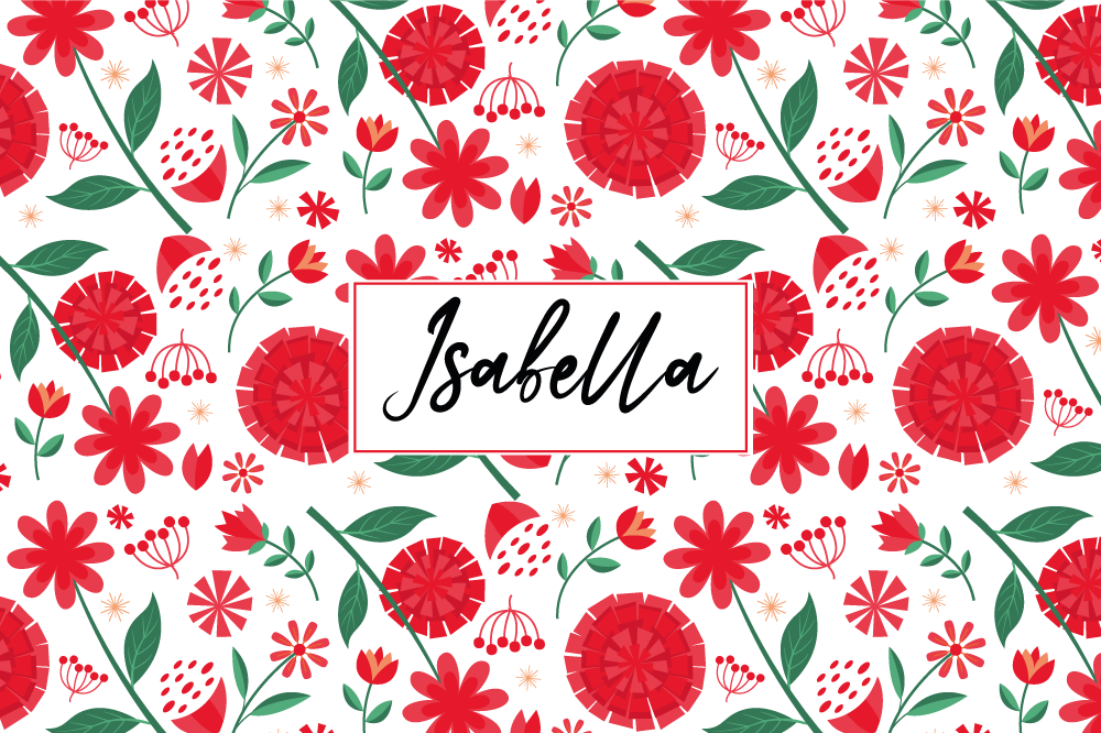 Personalised placemats with floral name design - TenStickers