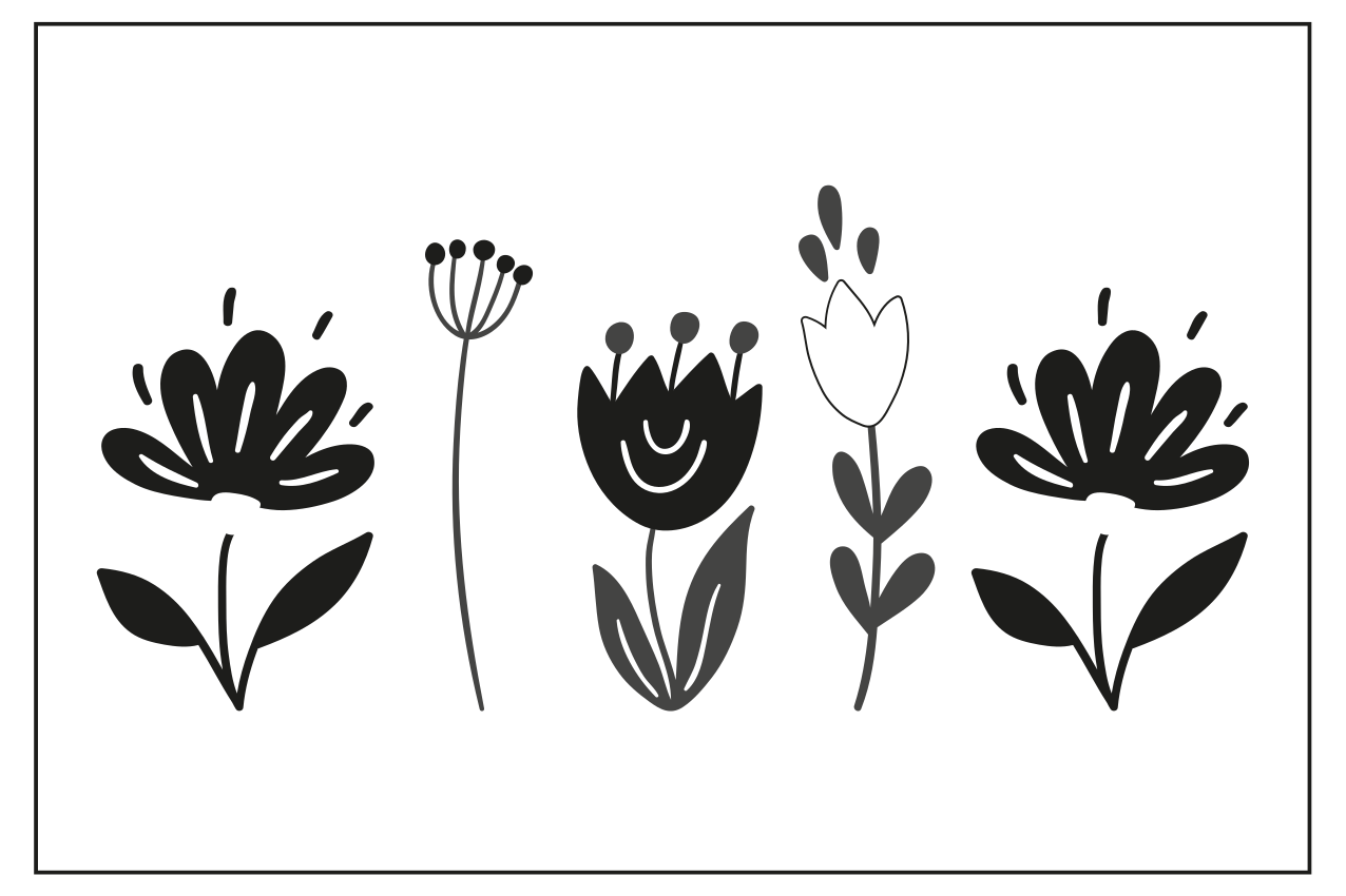 Original placemats floral line drawings - TenStickers