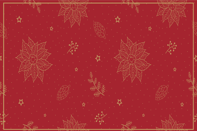 Christmas placemats with festive floral design - TenStickers