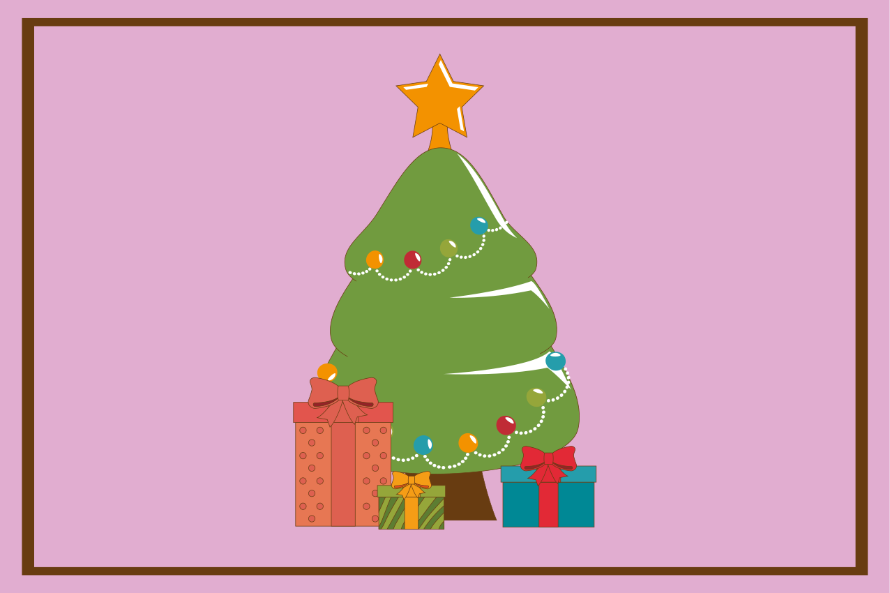 Christmas placemats featuring a colorful christmas tree - TenStickers