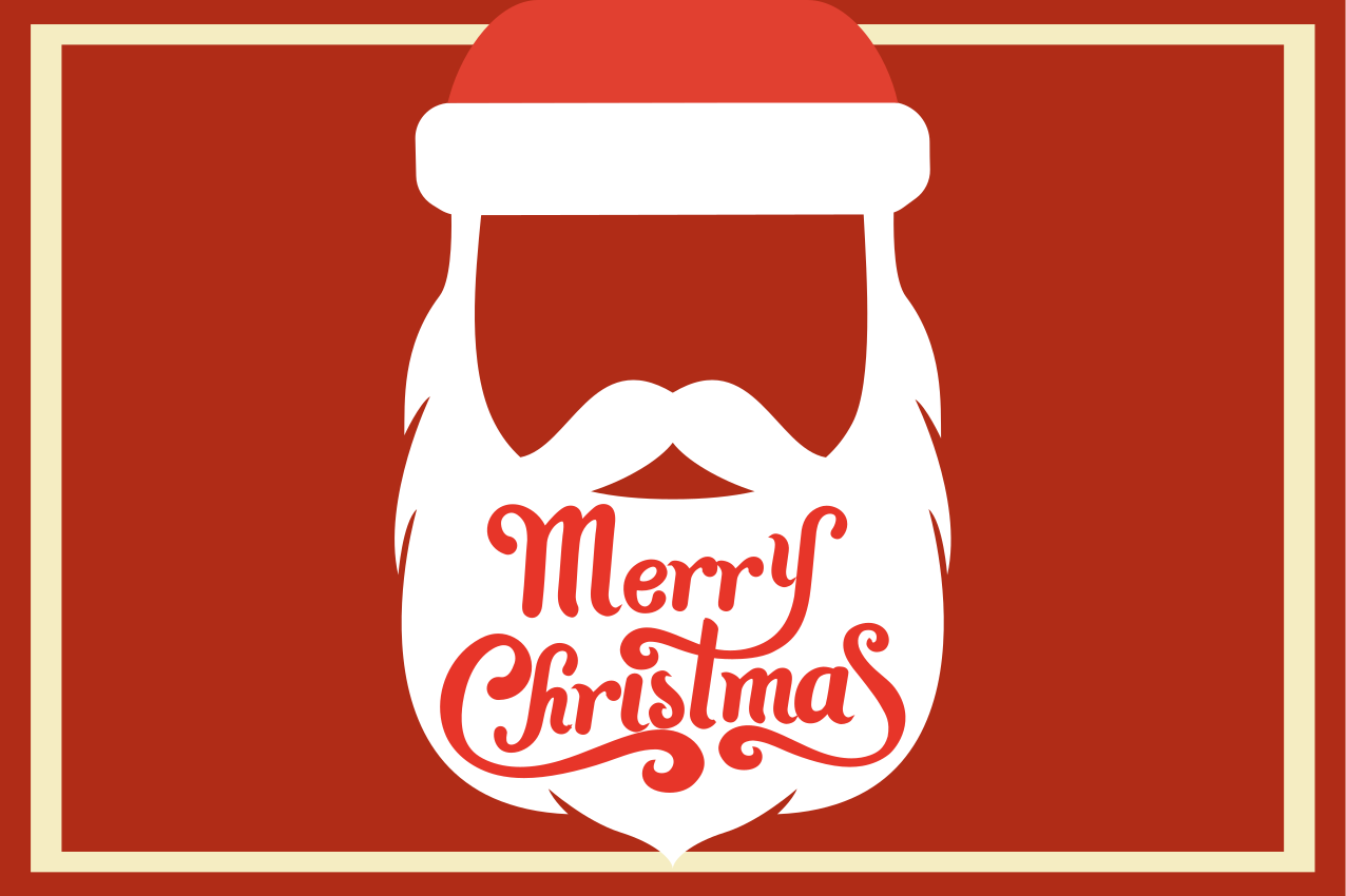 Christmas placemats with santa beard design - TenStickers