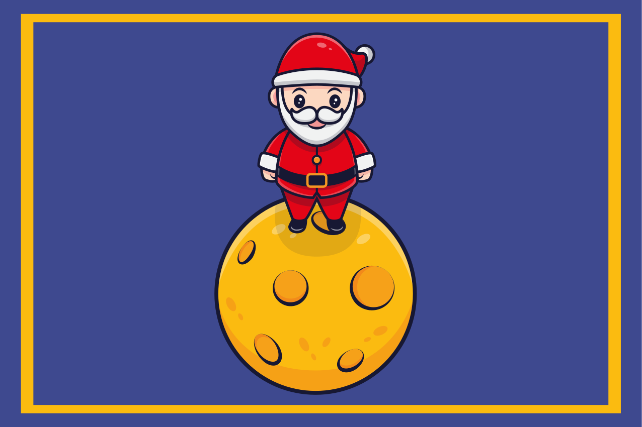 Christmas placemats santa on the moon - TenStickers