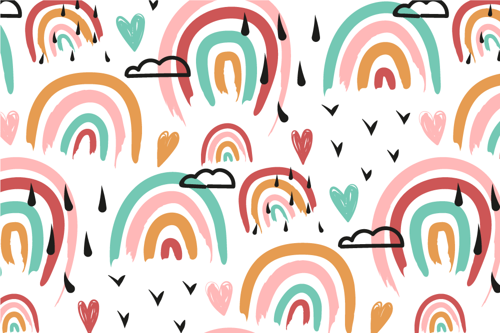 Children placemats rainbow heart design - TenStickers