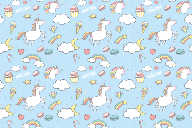 Children placemats unicorns and rainbows - TenStickers
