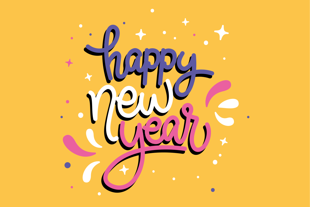 Christmas placemats with happy new year design - TenStickers