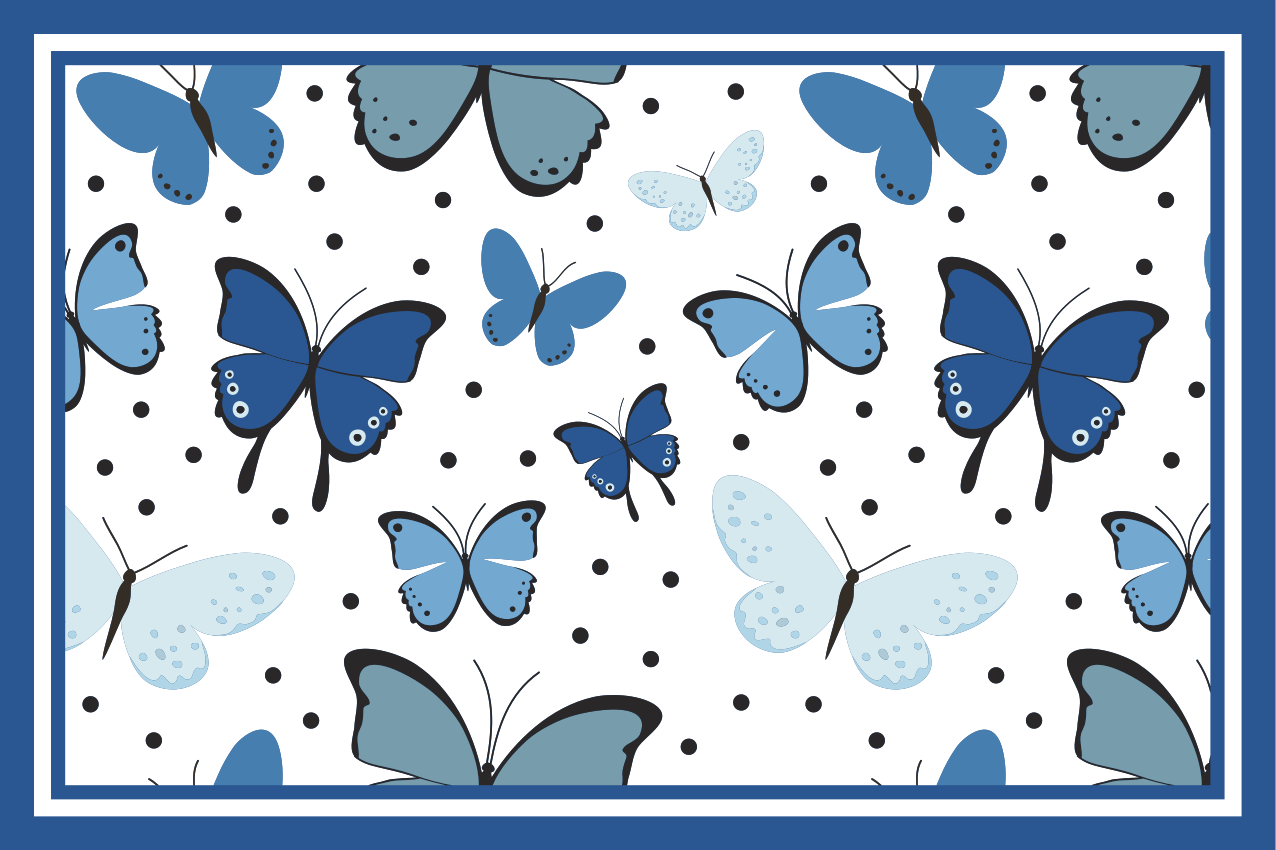 Children placemats butterfly pattern design - TenStickers