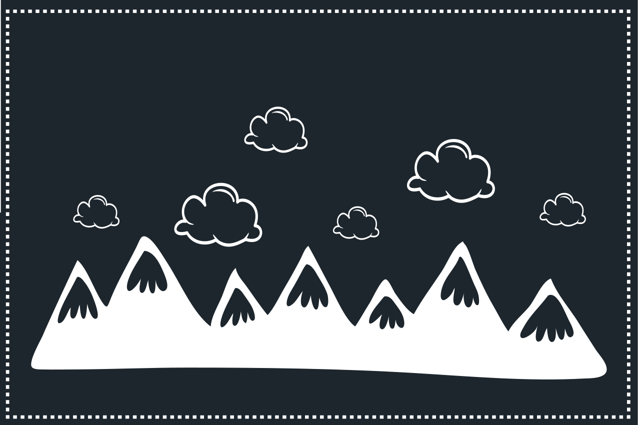 Modern placemats mountain range silhouette - TenStickers