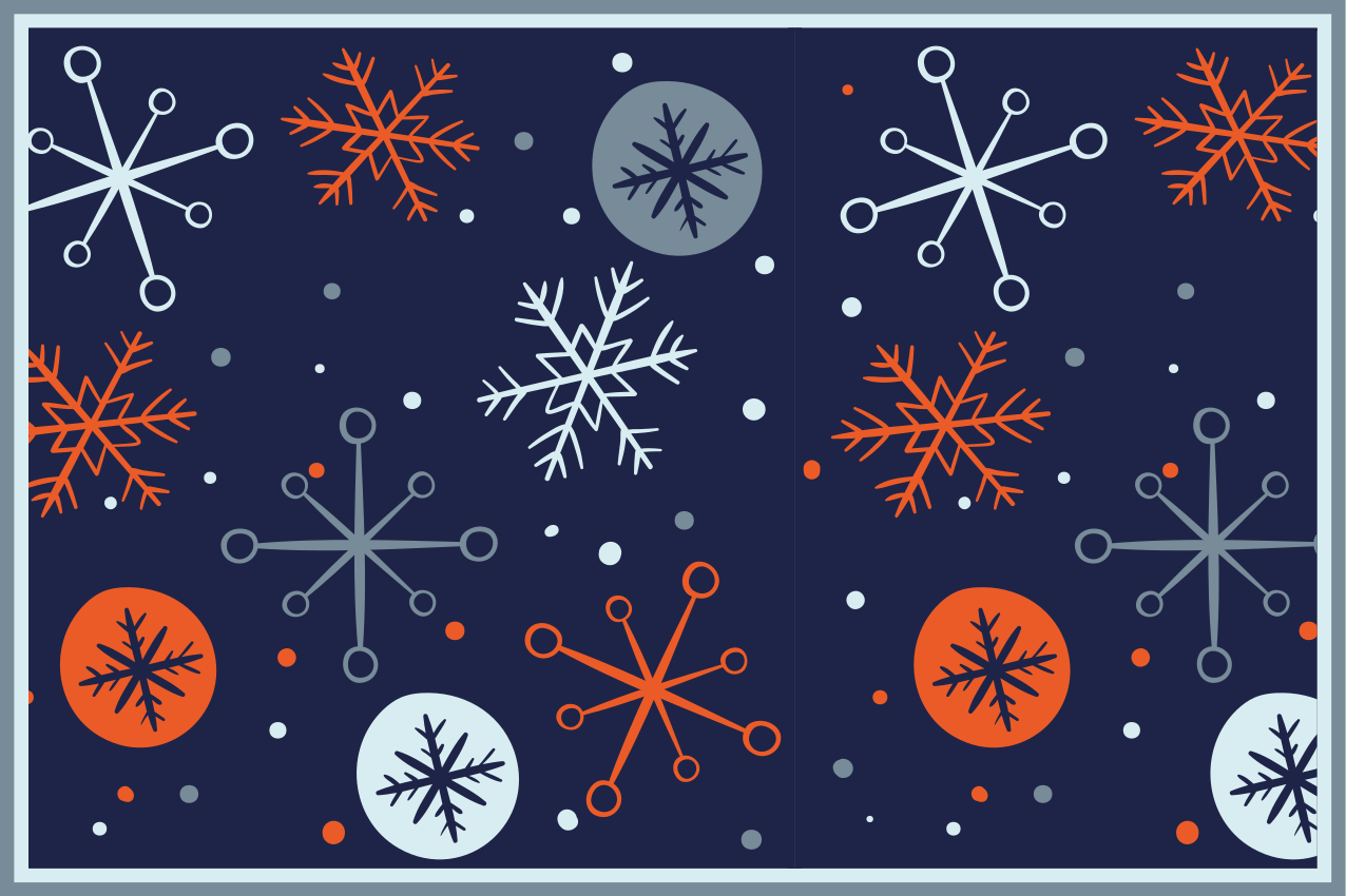 Christmas placemats with joyful snowflake designs - TenStickers