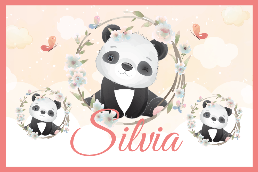 Children placemats charming panda design - TenStickers