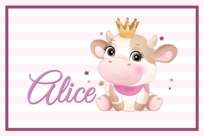 Children placemats cute cow design - TenStickers