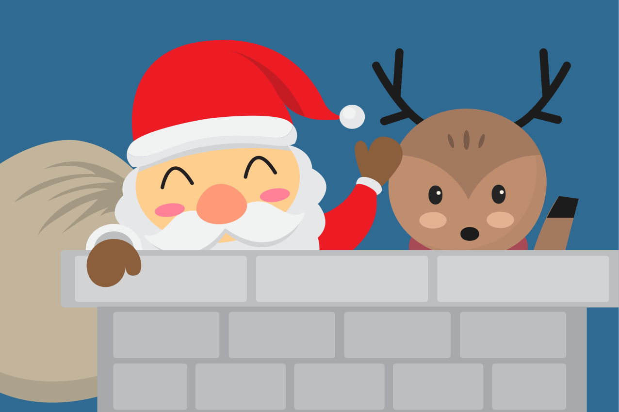 Christmas placemats santa claus reindeer design - TenStickers