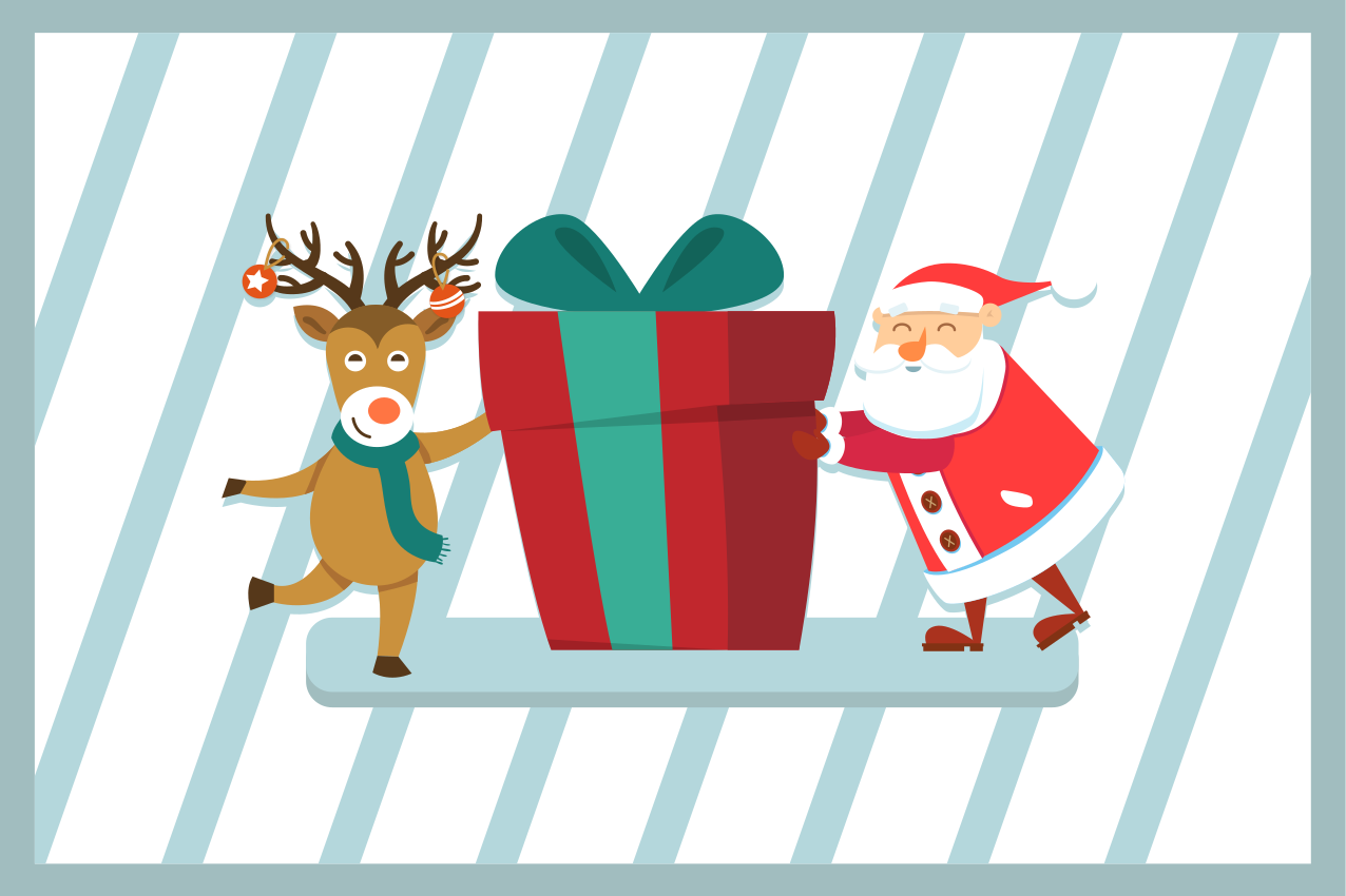 Christmas placemats santa and reindeer gift set - TenStickers