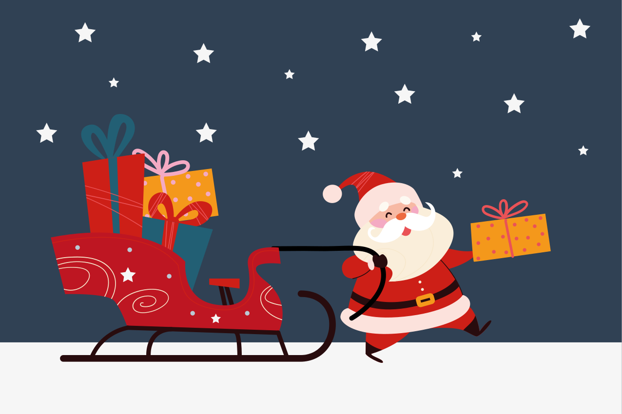 Christmas placemats santa sleigh presents - TenStickers