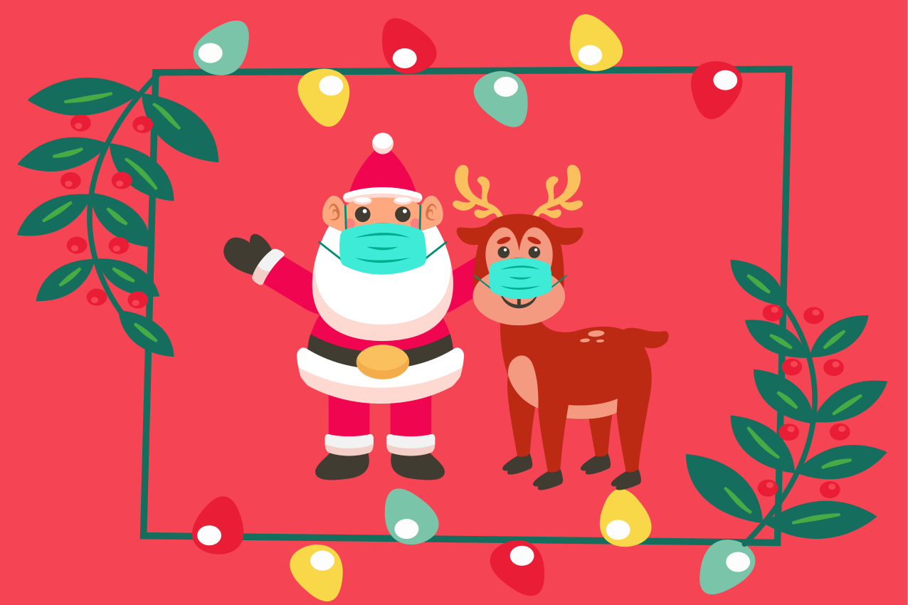 Christmas placemats santa and sleigh - TenStickers