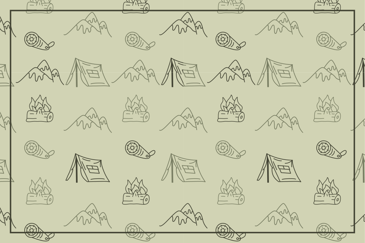 Original placemats for camping adventure gear - TenStickers