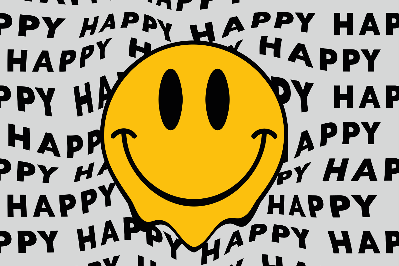 Quote placemats with happy smiley face - TenStickers