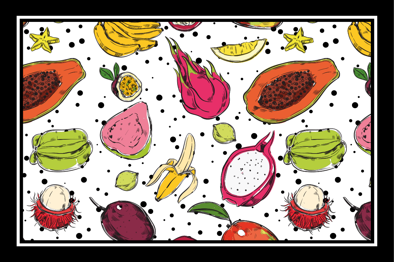 Original placemats vibrant fruit design - TenStickers