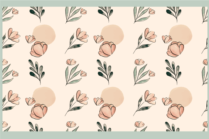 Original placemats floral motif design - TenStickers