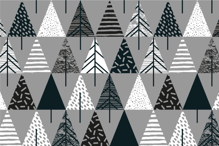 Christmas placemats with a stylized pine tree design - TenStickers